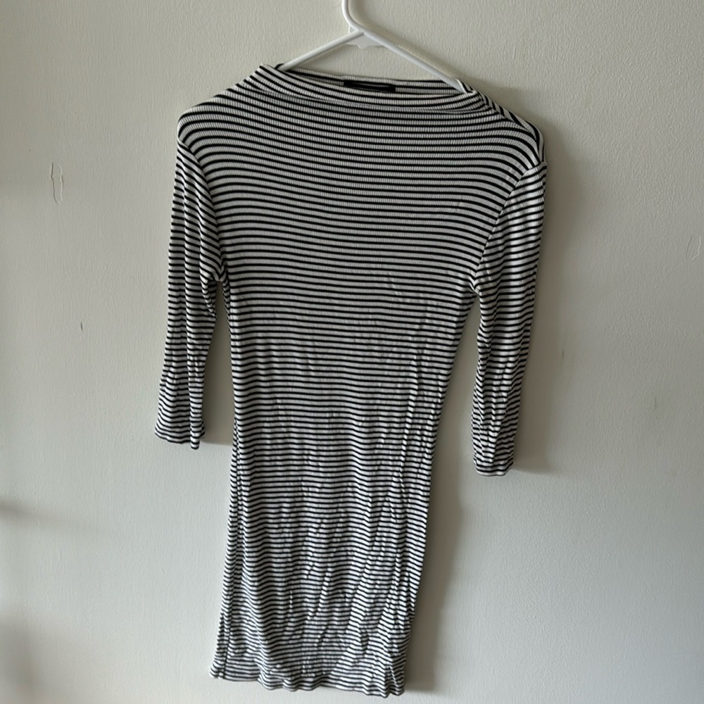 Forever 21 black and white striped bodycon dress